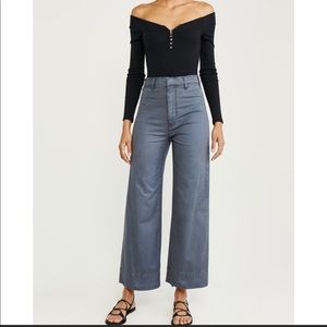 Abercrombie ultra high rise cropped wide leg pants